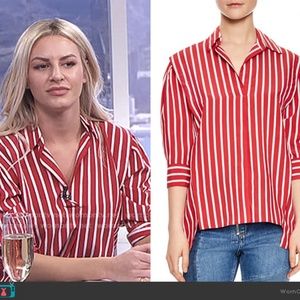 Sandro Cherie Striped Puff-sleeve Top in Red Size 2! Not US 2, French 2